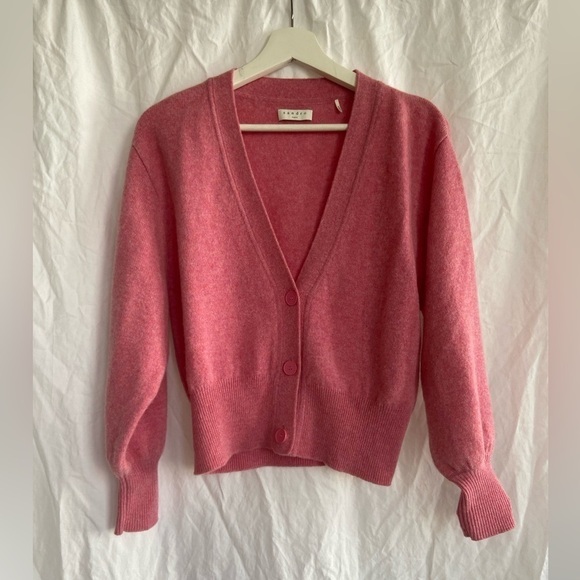 Sandro Paris Wool V-Neck Sweater Cardigan Size Medium - Picture 2 of 13